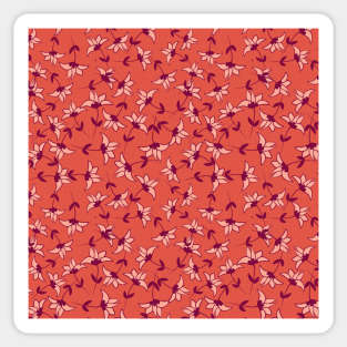 Red Floral Pattern Sticker